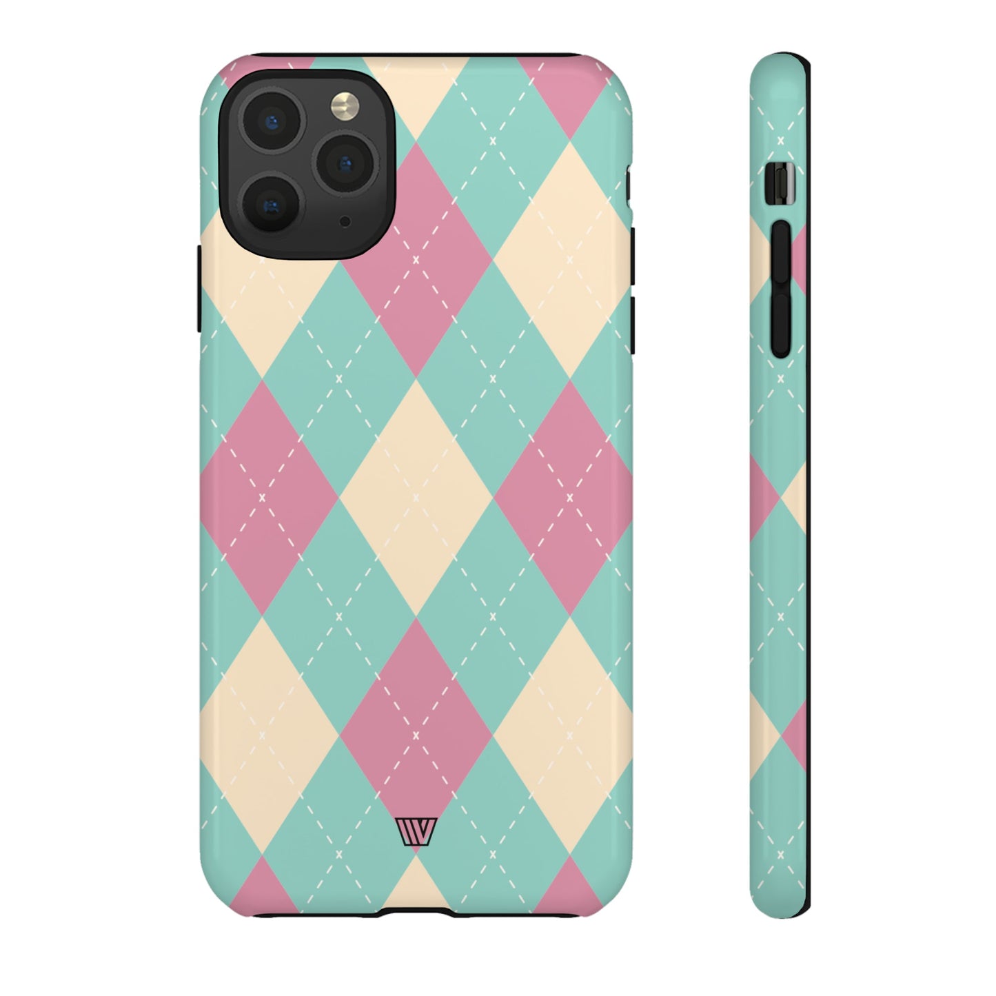 BLUE PINK BEIGE ARGYLE | Tough Phone Case