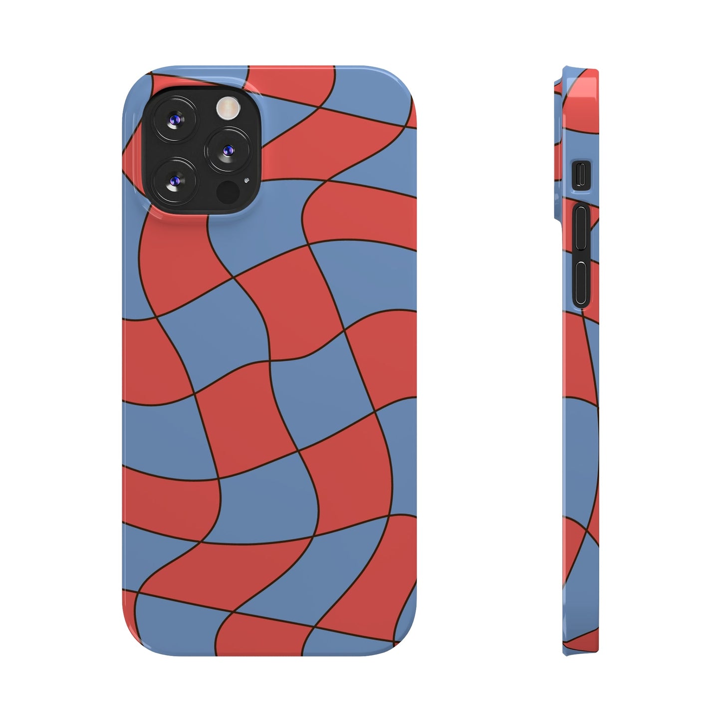 RETRO WAVY CHECKERBOARD  | Slim iPhone Case