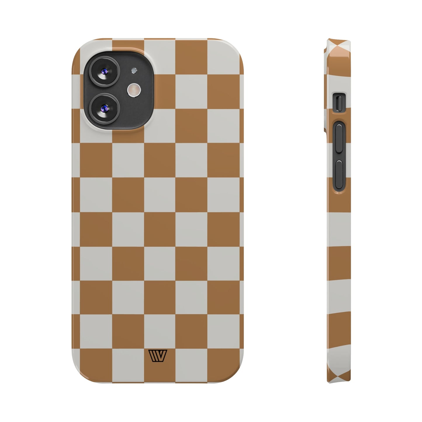 CHESTNUT CHECKERBOARD | Slim iPhone Case