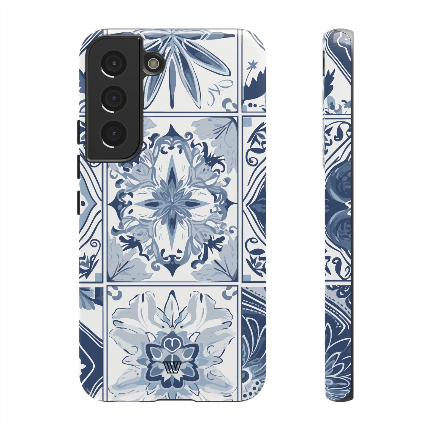 BLUE WHITE TILE | Tough Phone Case