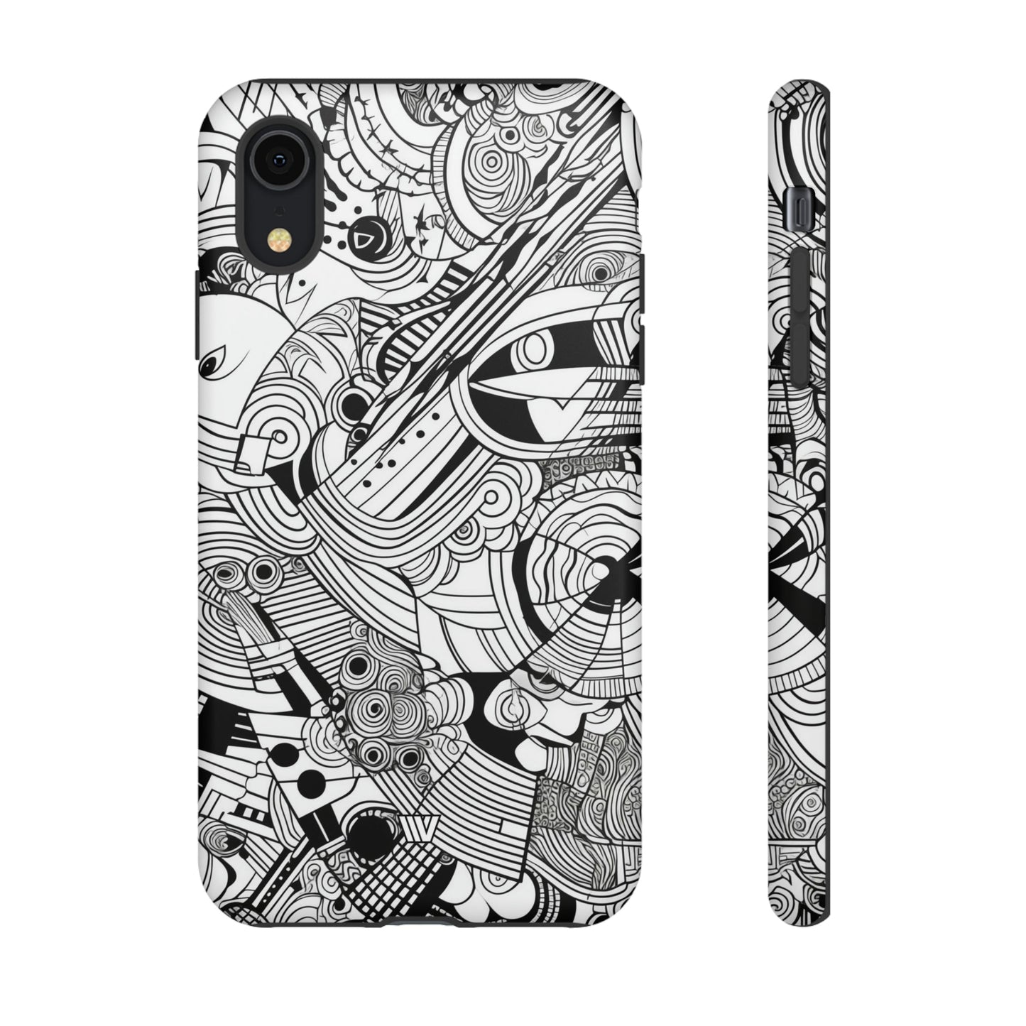 B&W ABSTRACT DOODLE | Tough Phone Case