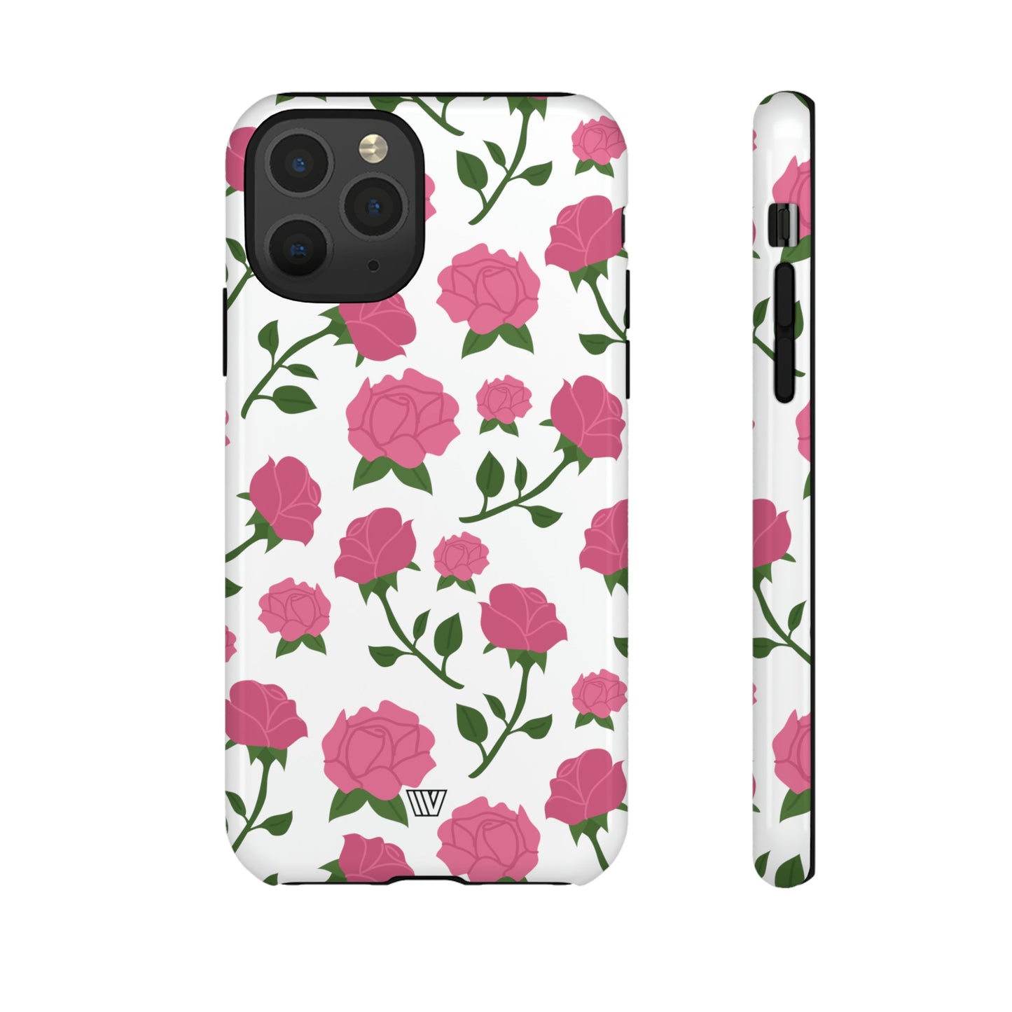 PINK ROSES ON WHITE | Tough Phone Case