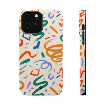 DOODLE PAINT BRUSH STROKES | MagSafe Tough iPhone Case