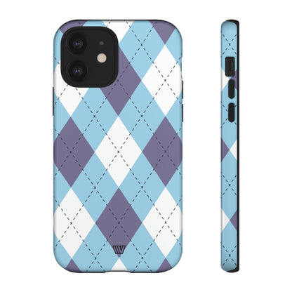 BLUE WHITE PURPLE ARGYLE | Tough Phone Case