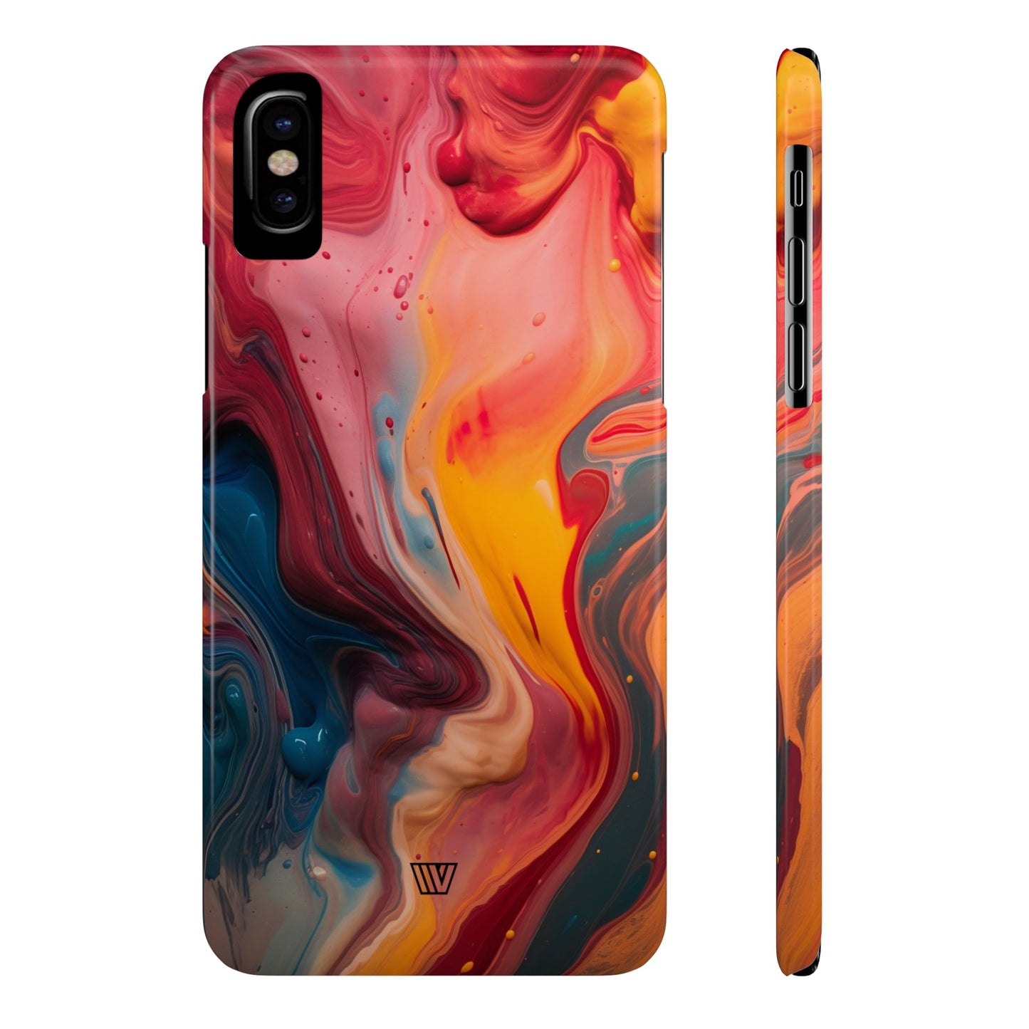 RED ORANGE BLUE SWIRL | Slim iPhone Case