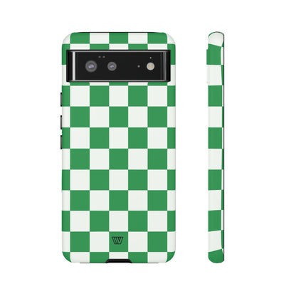 GREEN WHITE CHECKERBOARD | Tough Phone Case