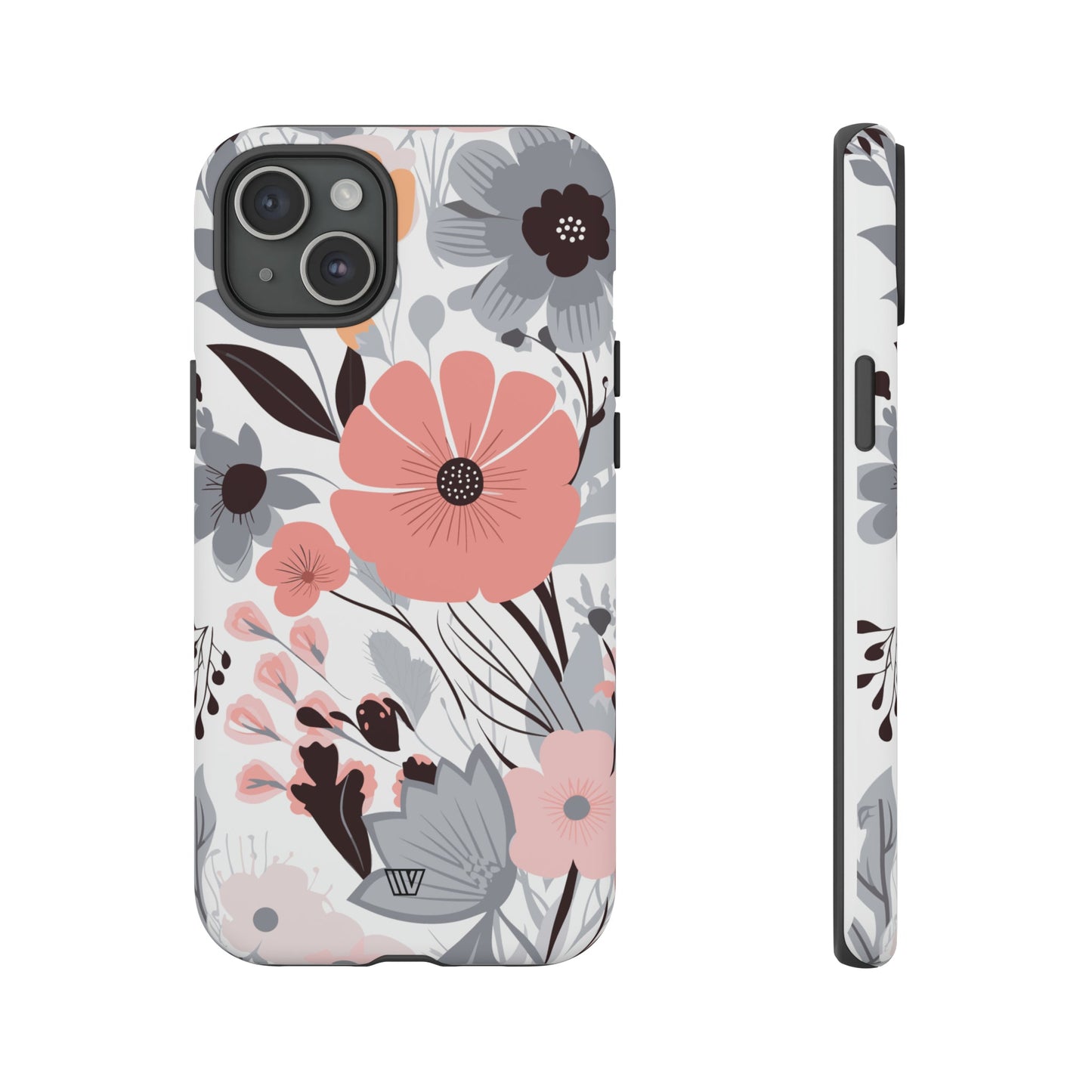 GRAY PASTEL FLOWERS | Tough Phone Case