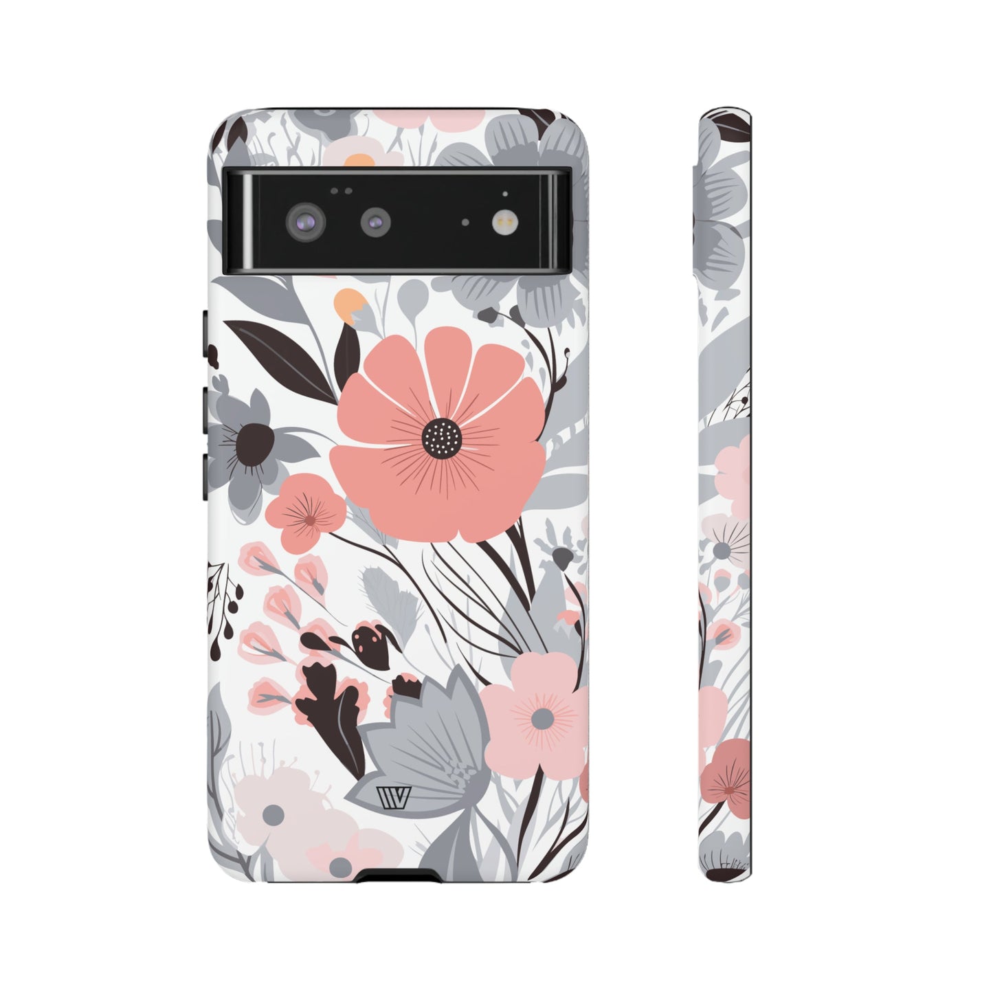 GRAY PASTEL FLOWERS | Tough Phone Case