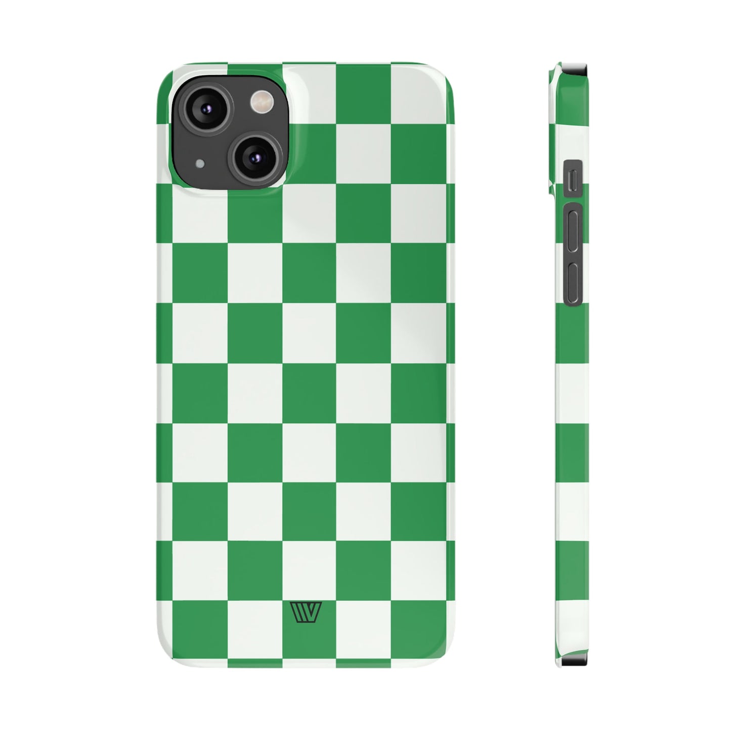 GREEN WHITE CHECKERBOARD | Slim iPhone Case