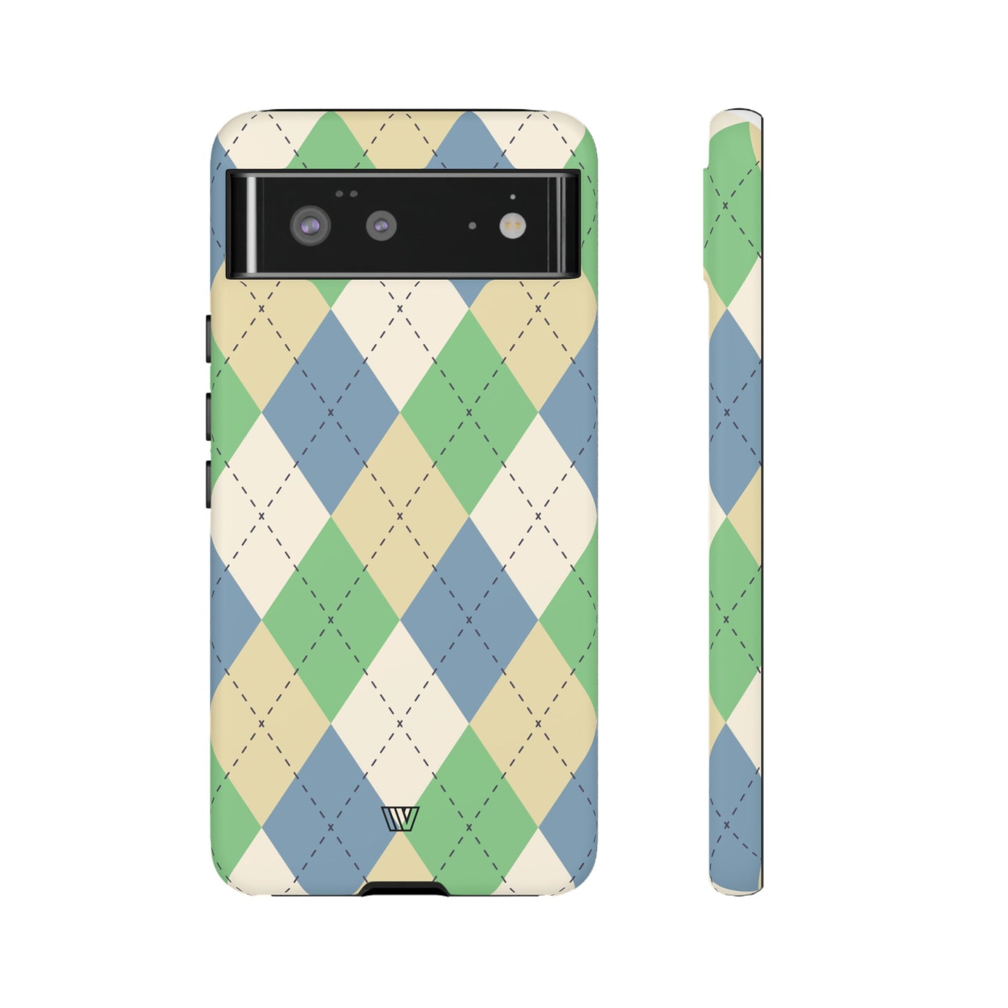 GREEN BLUE BEIGE ARGYLE | Tough Phone Case