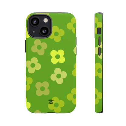 GREEN RETRO FLOWERS | Tough Phone Case