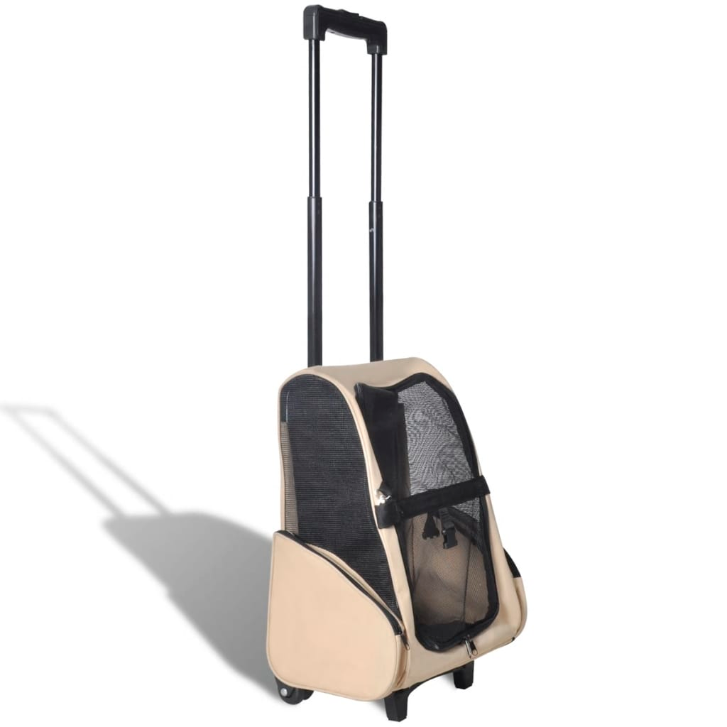 vidaXL Foldable Multipurpose Pet Trolley Beige