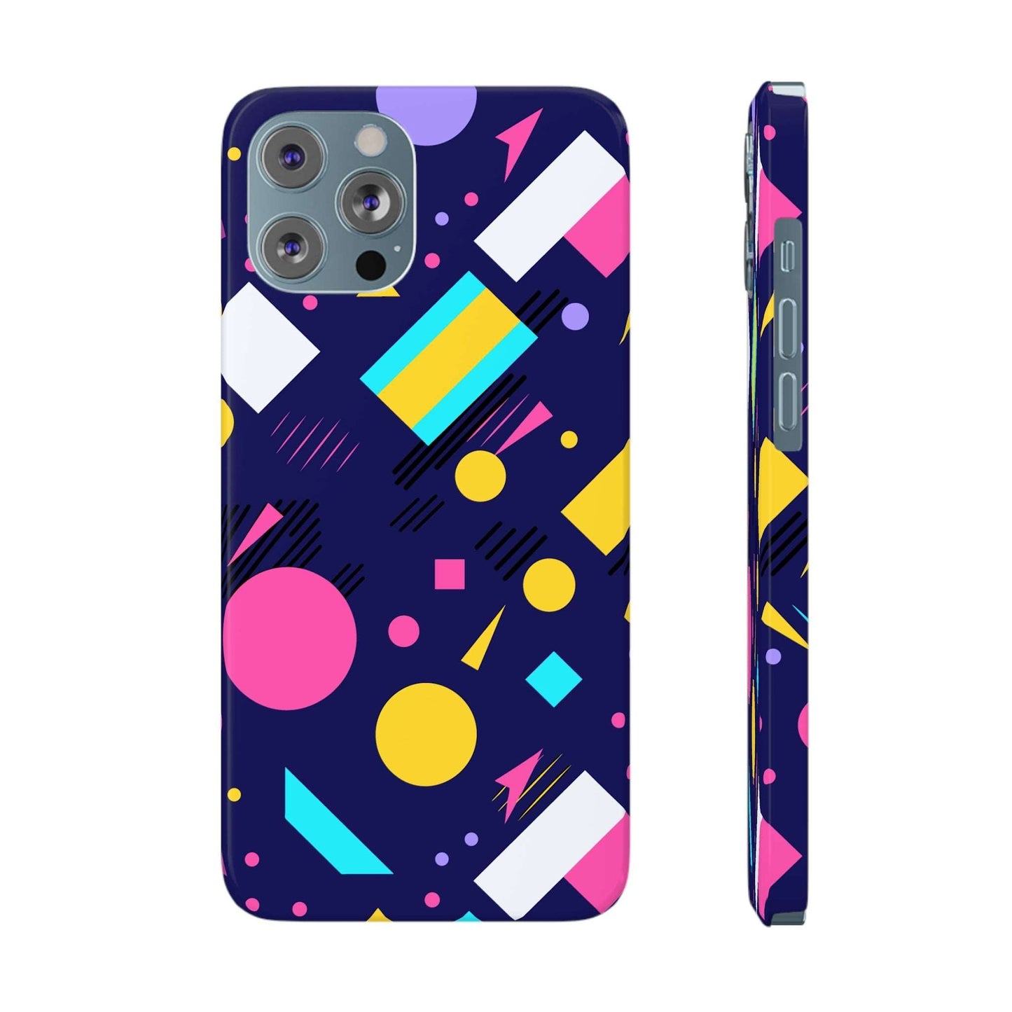 80s / 90s RETRO PATTERN DARK  | Slim iPhone Case