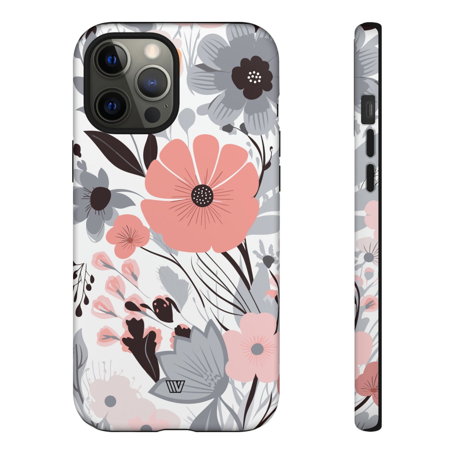 GRAY PASTEL FLOWERS | Tough Phone Case