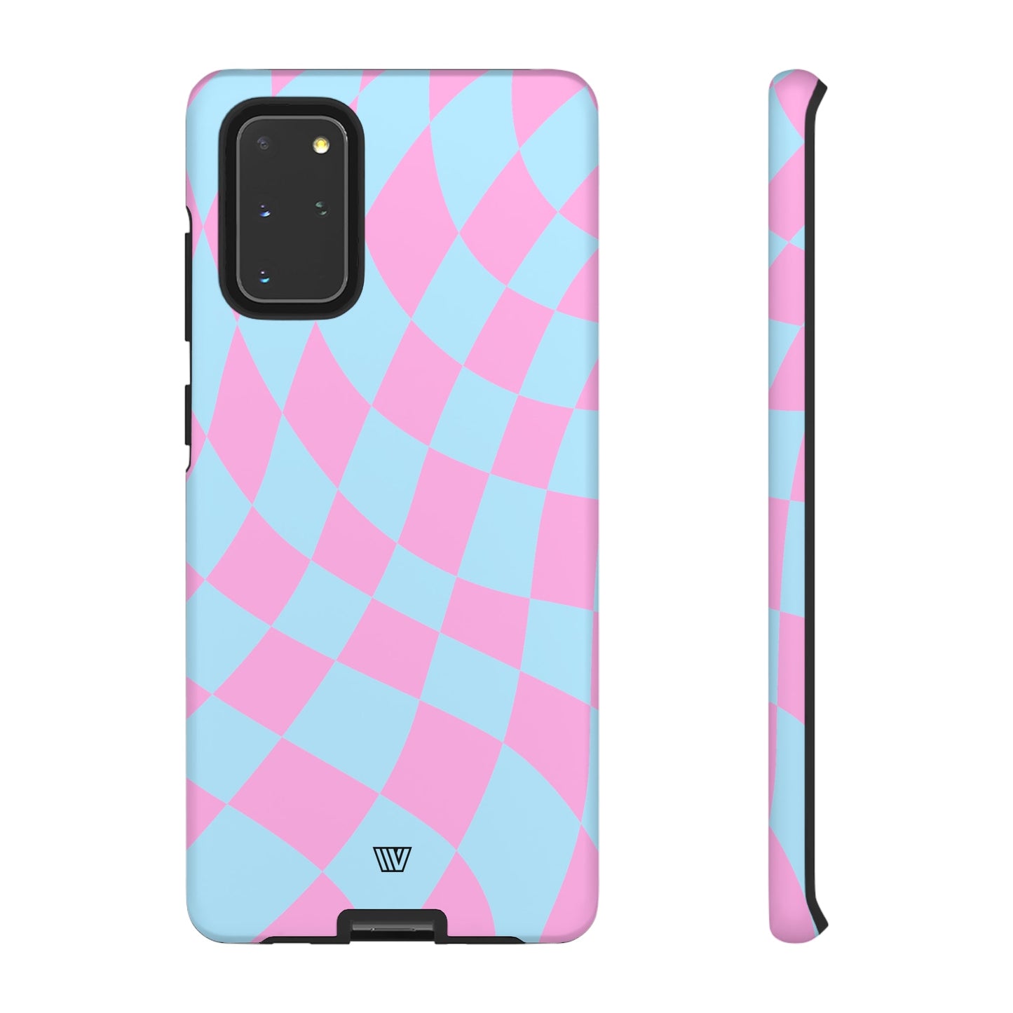 BLUE PINK CURVY CHECKERBOARD | Tough Phone Case