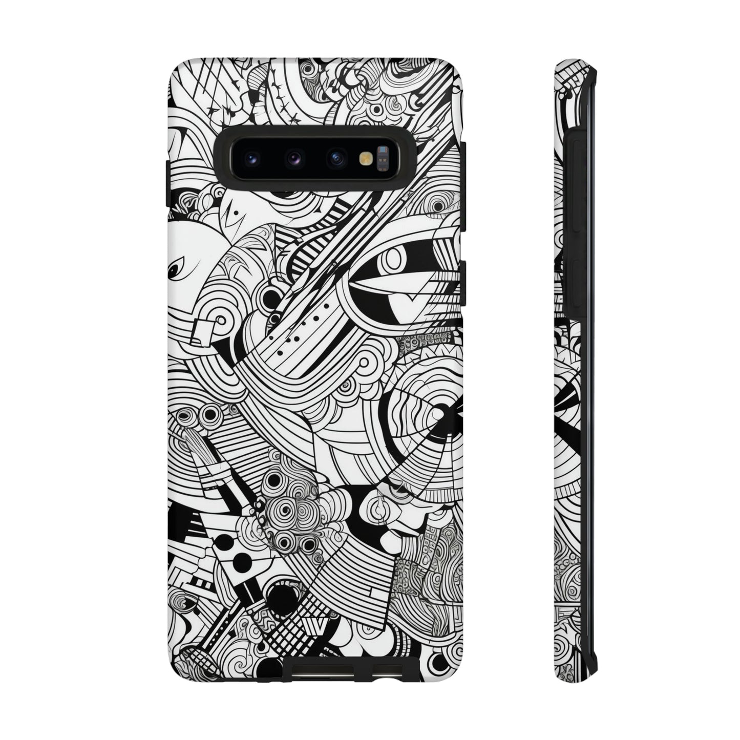 B&W ABSTRACT DOODLE | Tough Phone Case