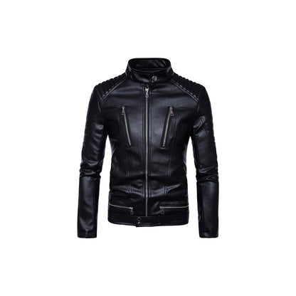 Classic Cross-Zip Leather Jacket