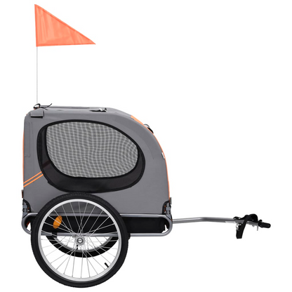 vidaXL Pet Bike Trailer Orange and Gray