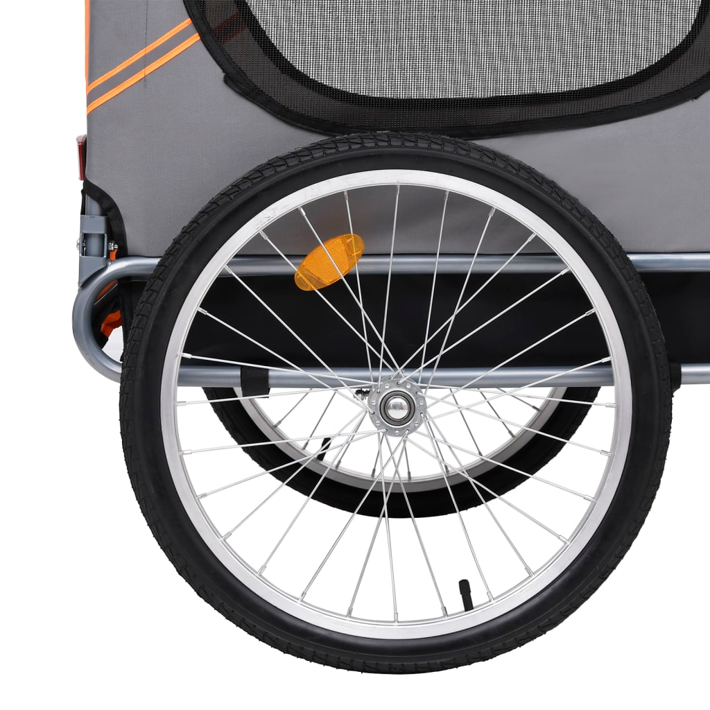 vidaXL Pet Bike Trailer Orange and Gray