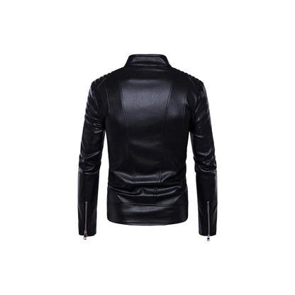 Classic Cross-Zip Leather Jacket