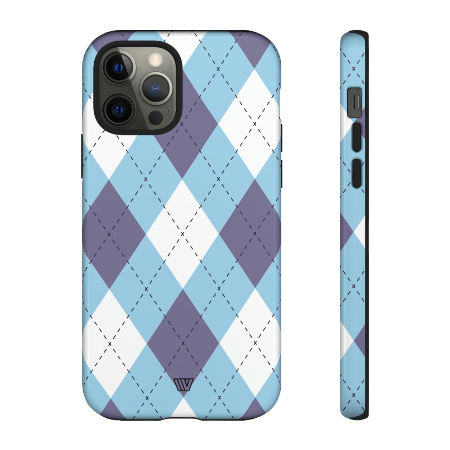 BLUE WHITE PURPLE ARGYLE | Tough Phone Case