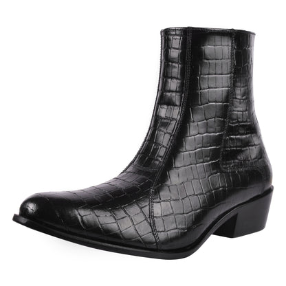 Jazzy Jackman Leather Print Ankle Length Boots