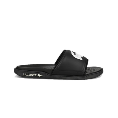 LACOSTE 7-43CMA0020312 CROCO DUALISTE LOGO STRAP 0922 MN'S (Medium) Black/White Synthetic Slide