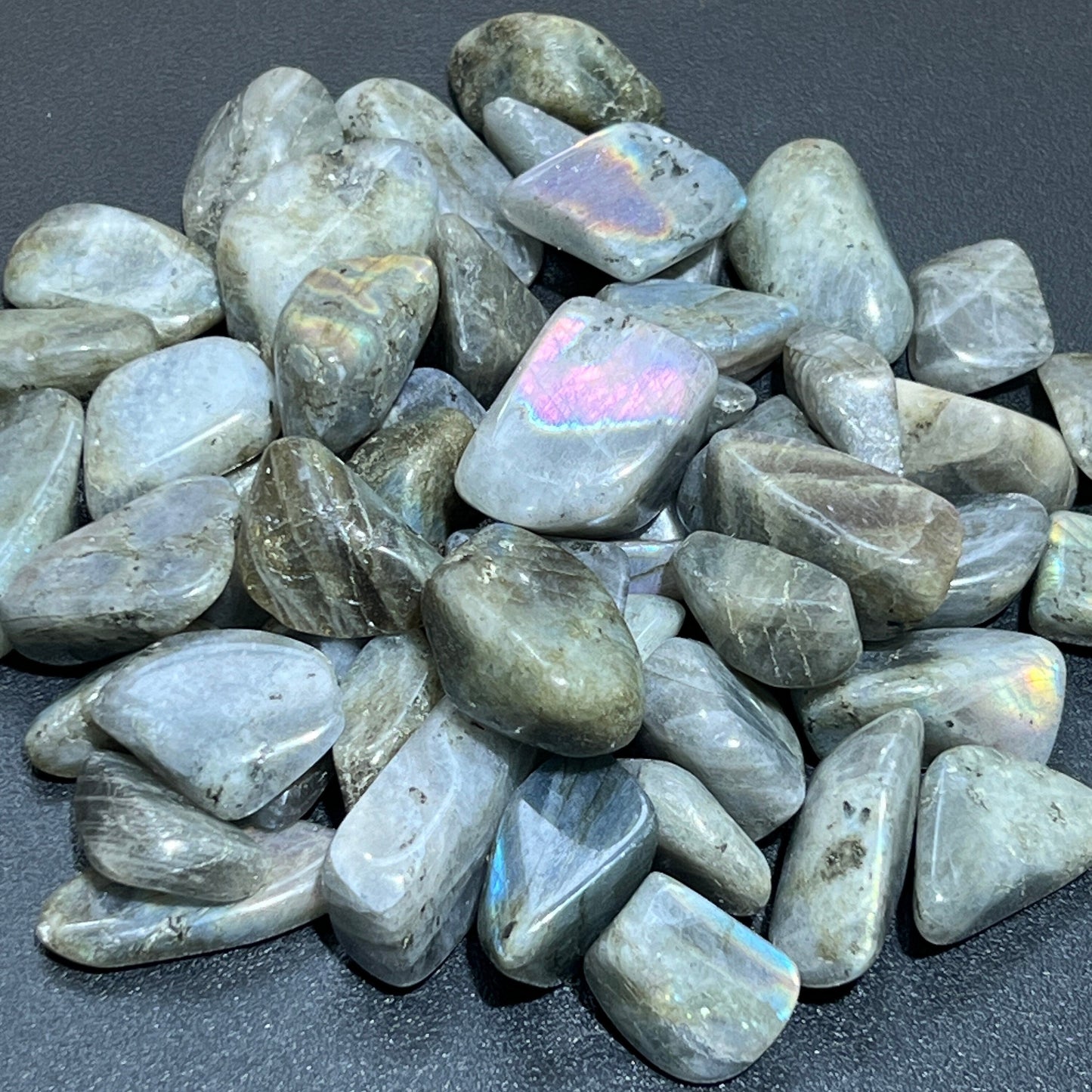 Labradorite Tumbled (1 Kilo)(2.2 LBs) Bulk Wholesale Lot Polished Gemstones