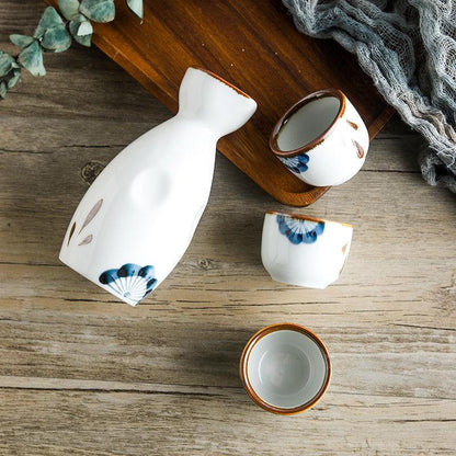 Botanical Sip: Traditional Painted Sake Set