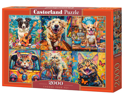 2000 Piece Jigsaw Puzzle, Choose Your Pet, Animal Jigsaw, Dog collage, Adult Puzzle, Castorland C-200948-2