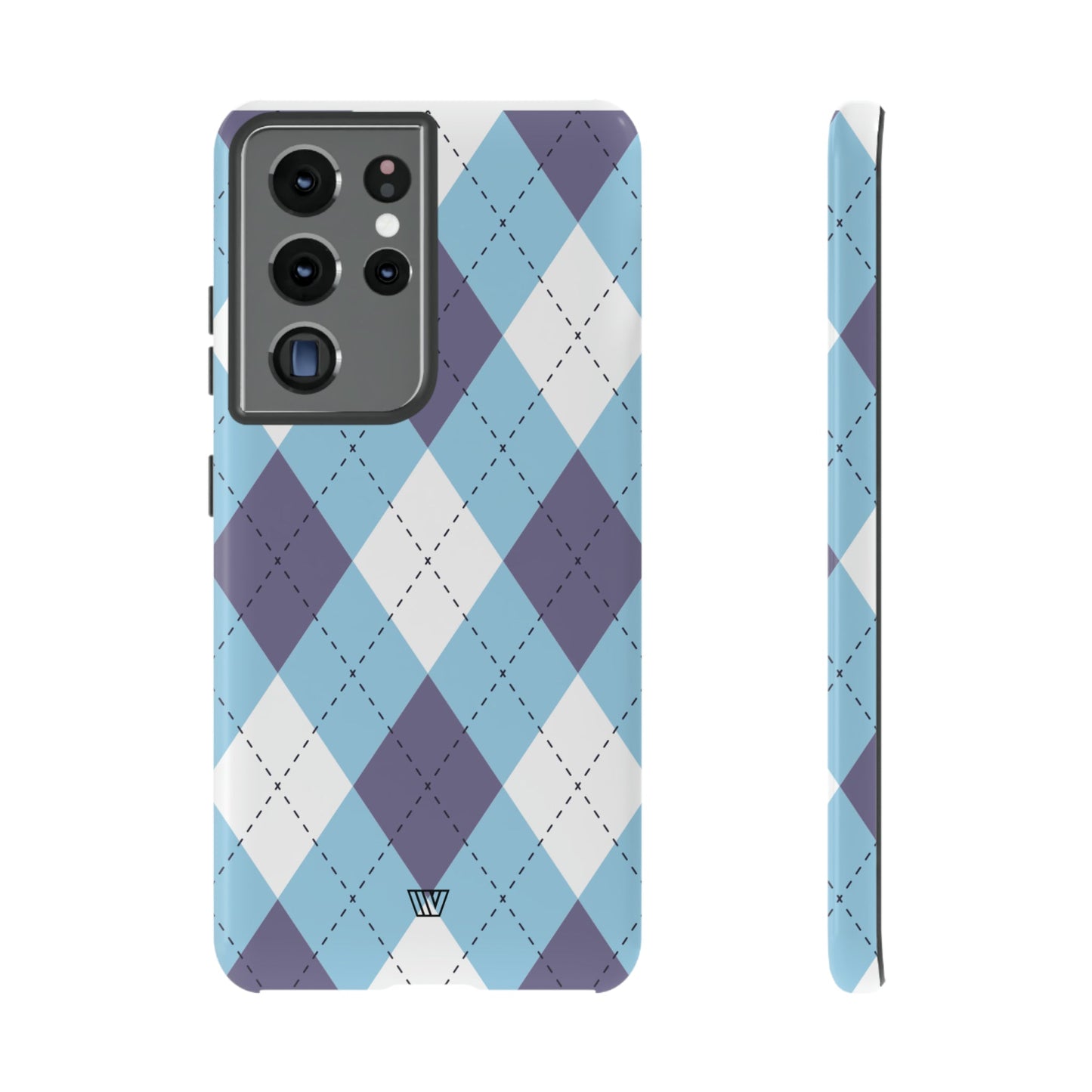 BLUE WHITE PURPLE ARGYLE | Tough Phone Case