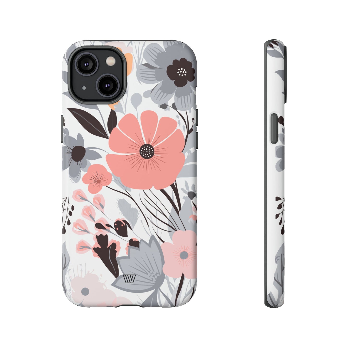 GRAY PASTEL FLOWERS | Tough Phone Case