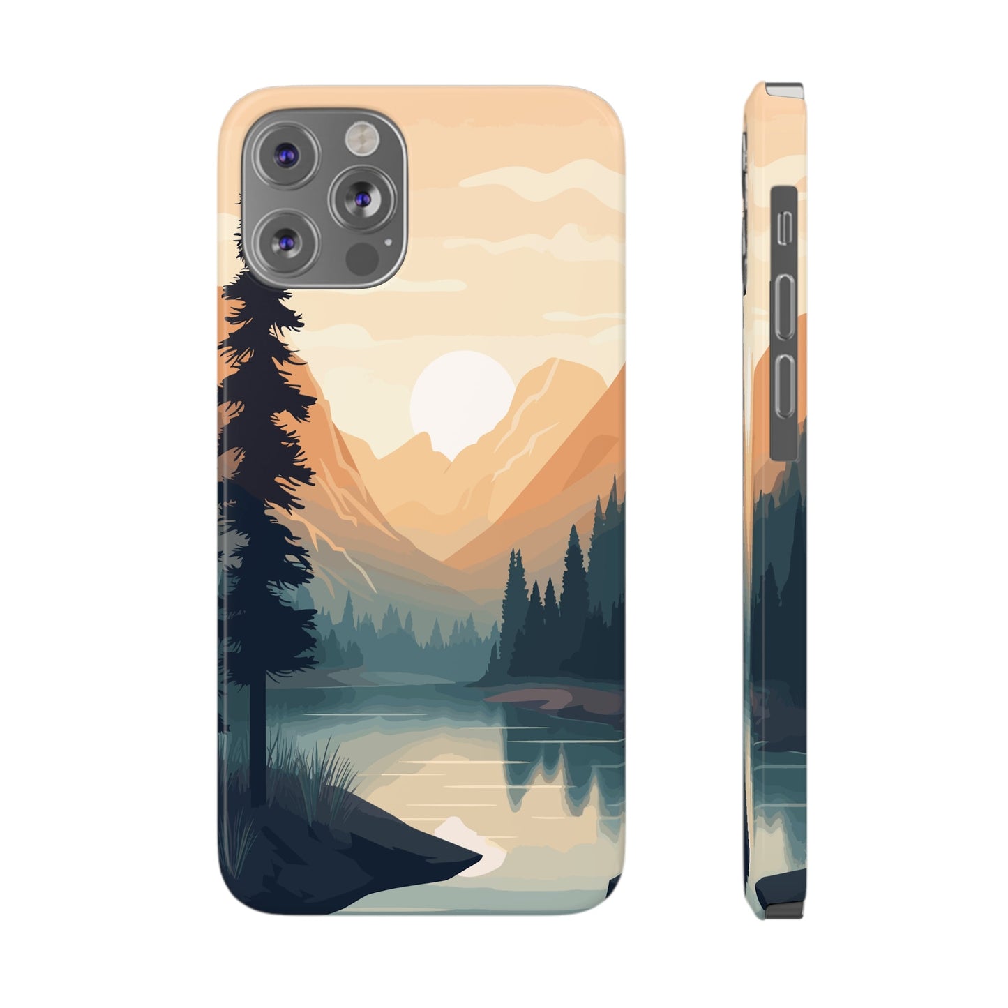 MOUNTAIN RIVER SUNSET | Slim iPhone Case