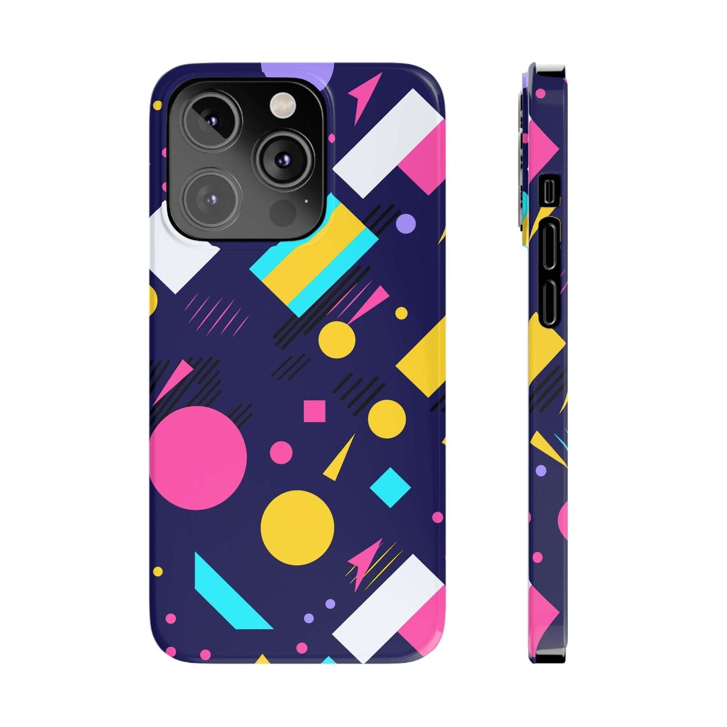 80s / 90s RETRO PATTERN DARK  | Slim iPhone Case