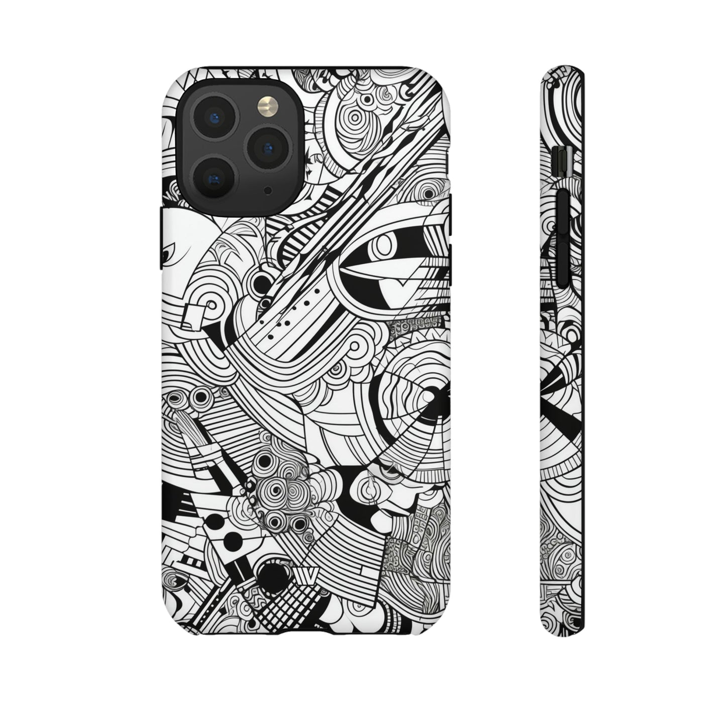 B&W ABSTRACT DOODLE | Tough Phone Case