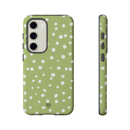 PALE OLIVE DOTS | Tough Phone Case