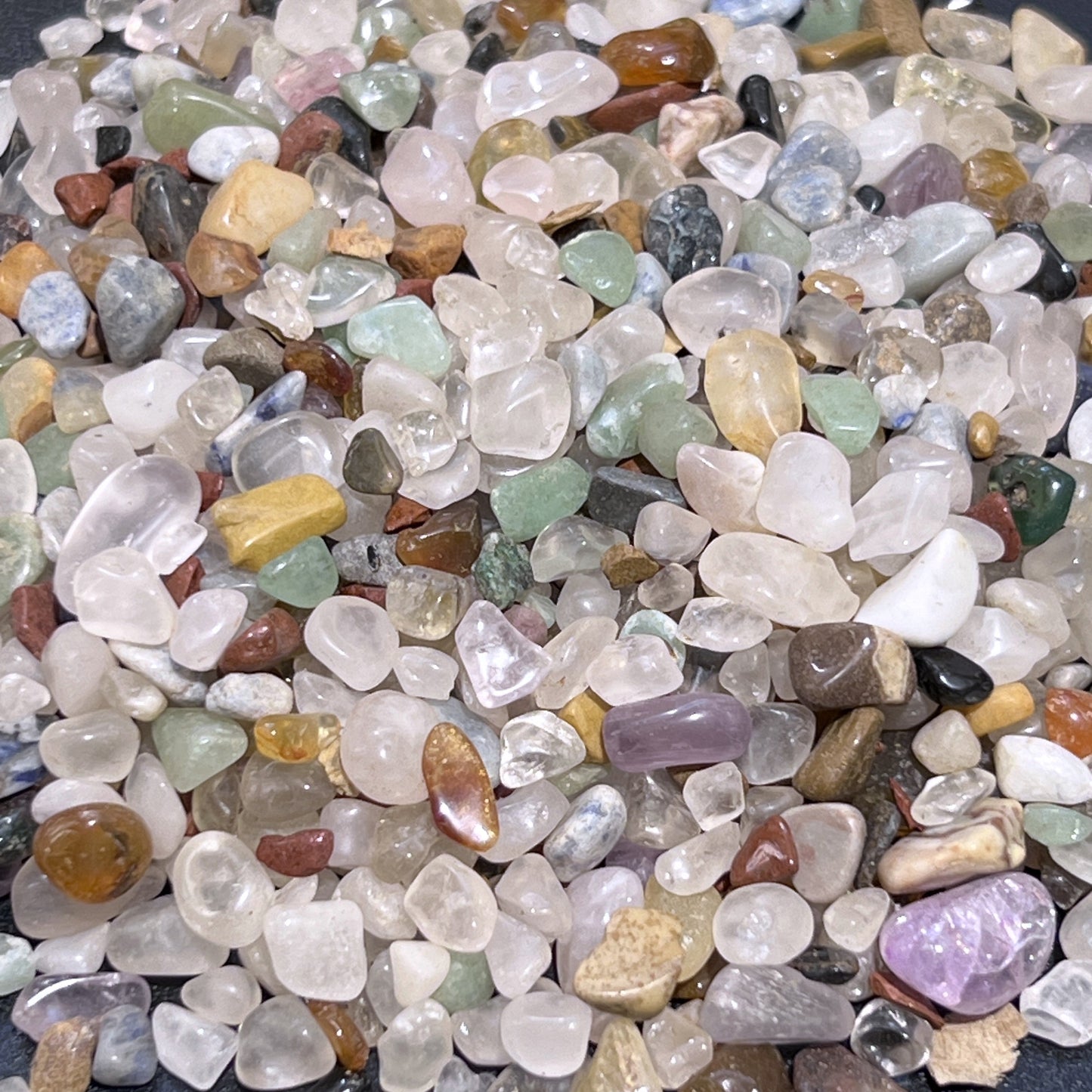 Tumbled Stone Mix Small Crystal Confetti Style Chips (4-9mm)(1/2 lb)(8 oz) Half Pound Bulk Wholesale Lot Raw Gemstones