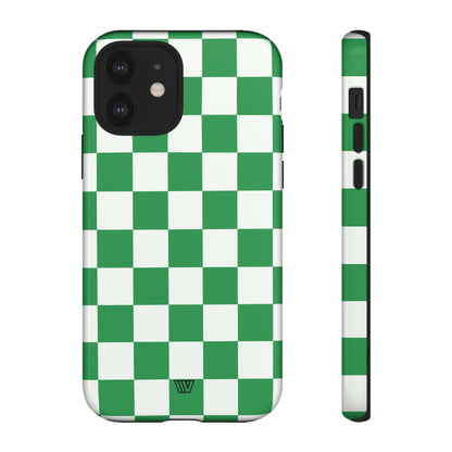 GREEN WHITE CHECKERBOARD | Tough Phone Case