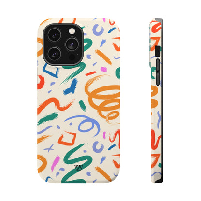 DOODLE PAINT BRUSH STROKES | MagSafe Tough iPhone Case