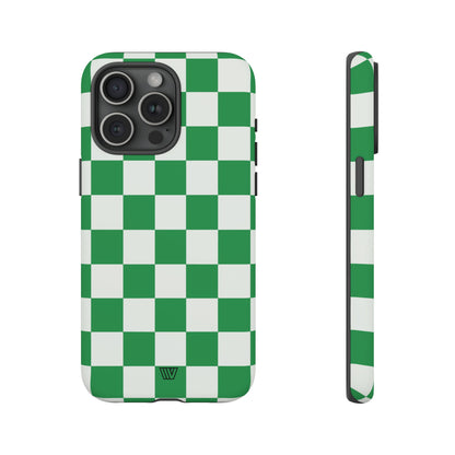 GREEN WHITE CHECKERBOARD | Tough Phone Case