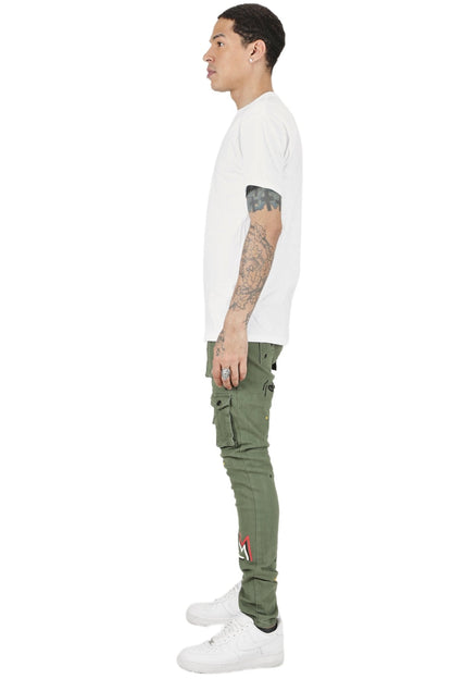 Jake Men's premium skinny twill cargo pants.