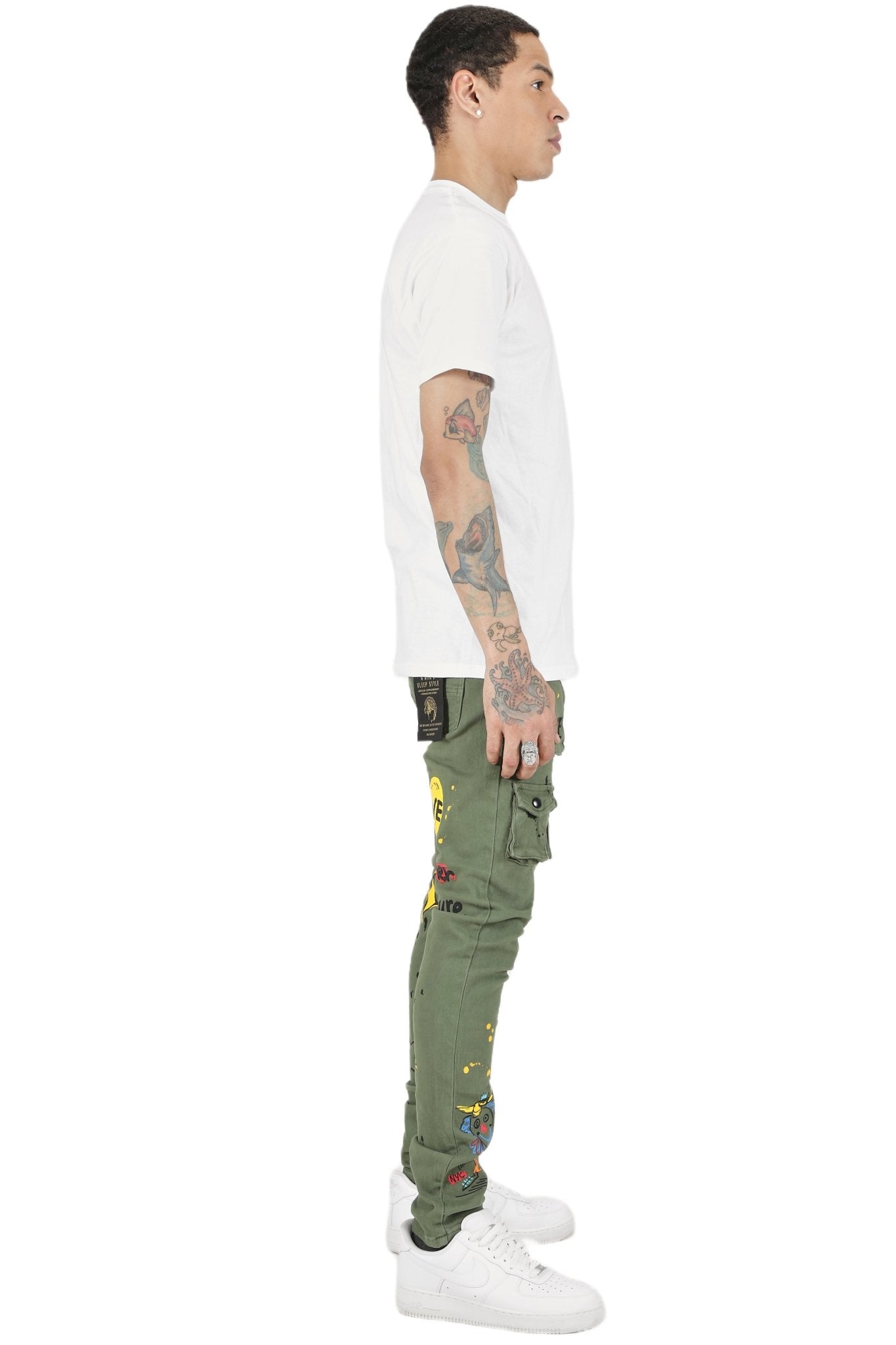 Jake Men's premium skinny twill cargo pants.