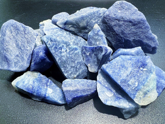 Bulk Wholesale Lot 1 LB Rough Blue Quartz Crystals Rocks Brazil Healing Crystals And Stones