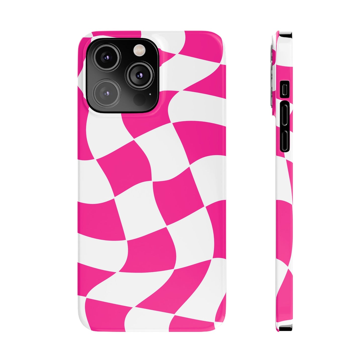 HOT PINK WAVY  | Slim iPhone Case