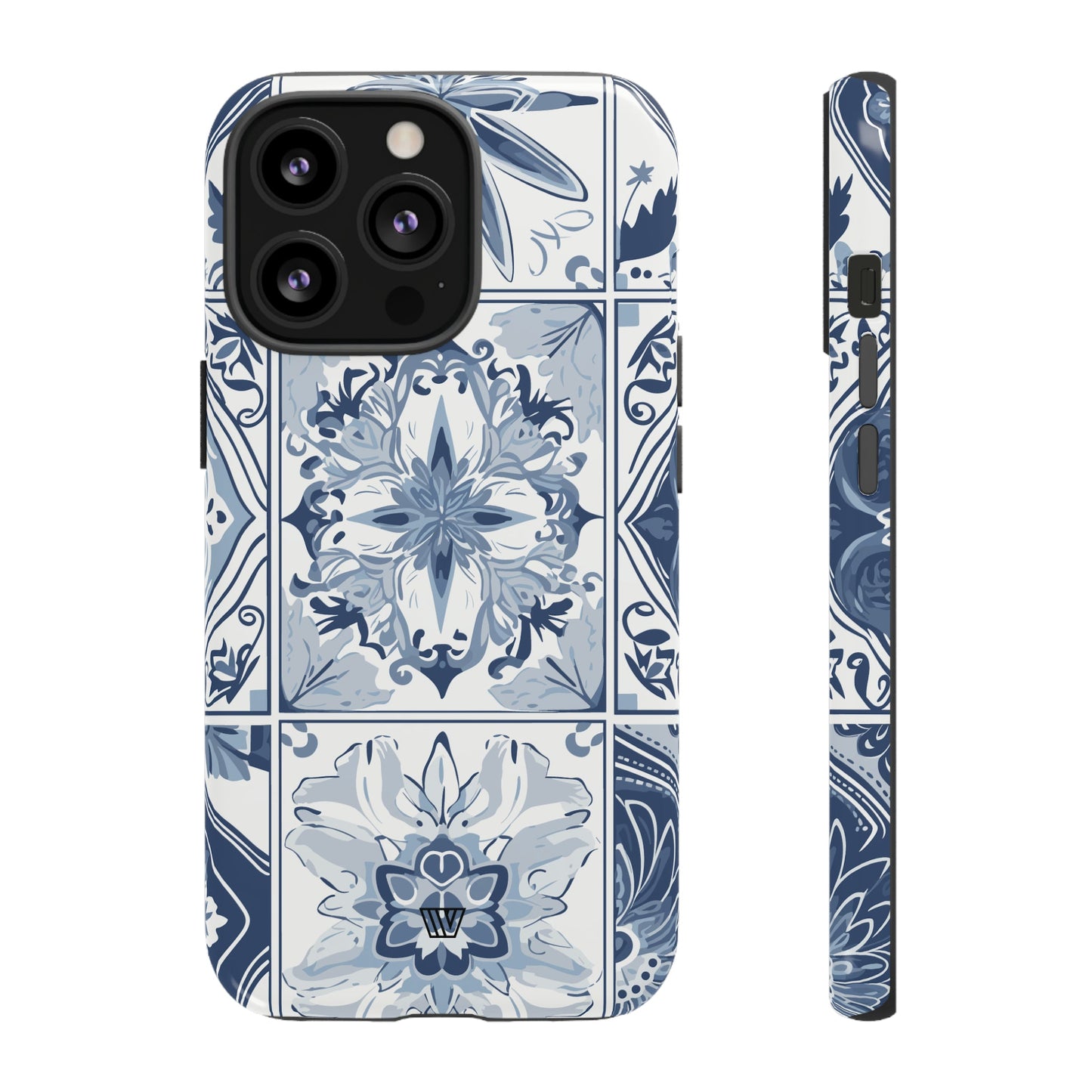 BLUE WHITE TILE | Tough Phone Case