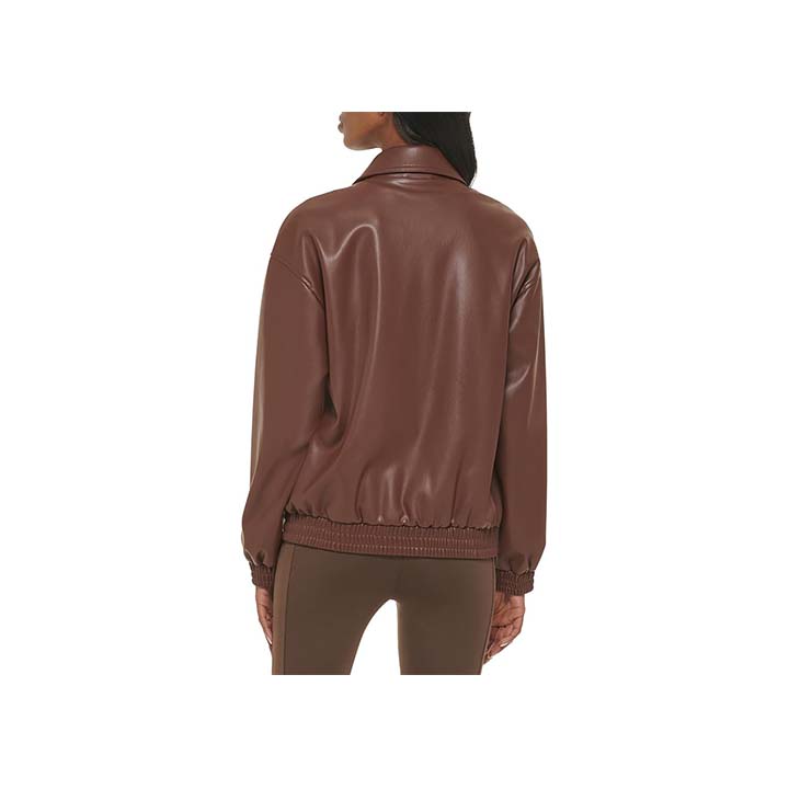 Posh Brown Leather Bomber Jacket