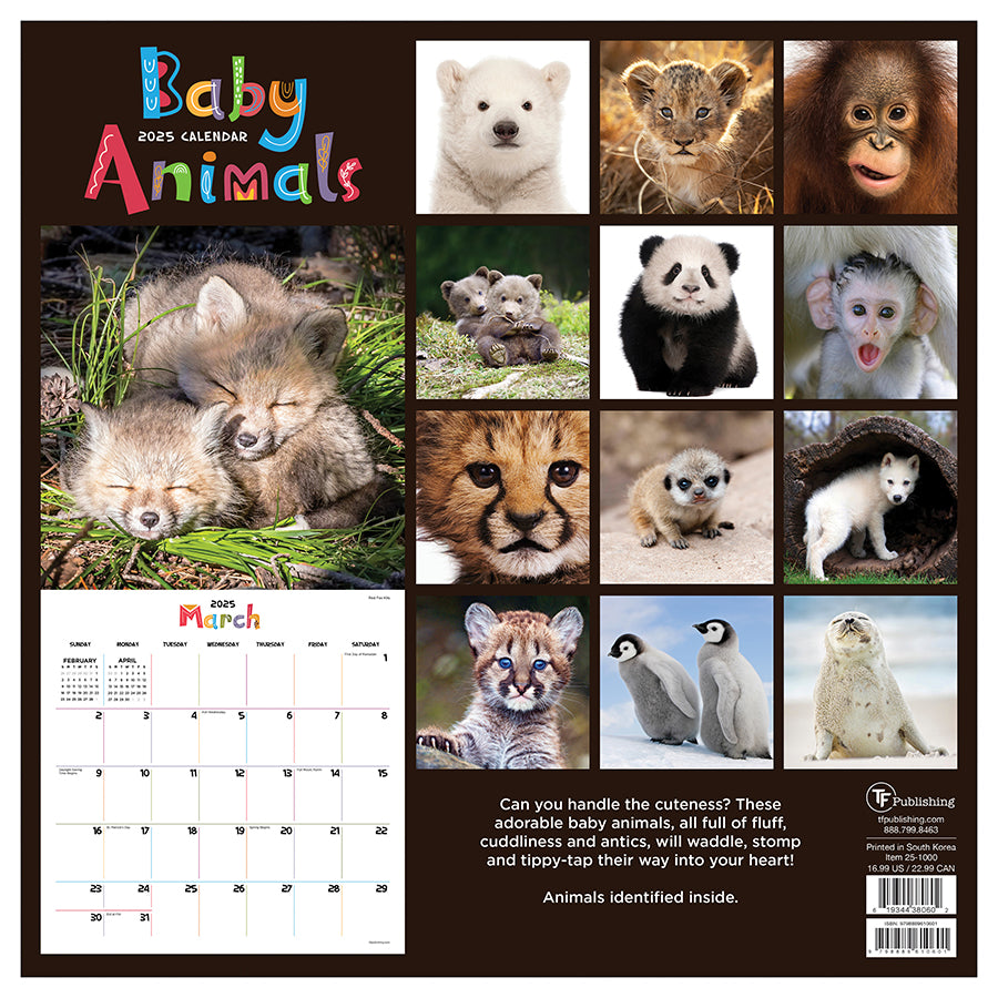 2025 Baby Animals Wall Calendar