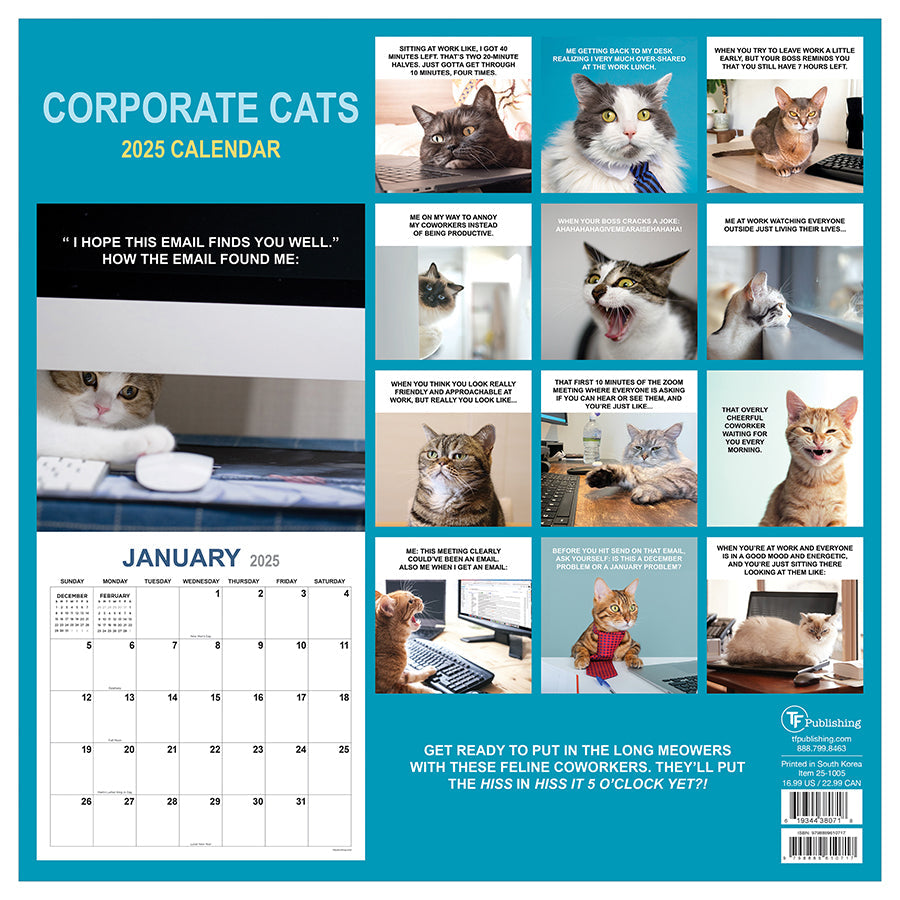 2025 Corporate Cats Wall Calendar