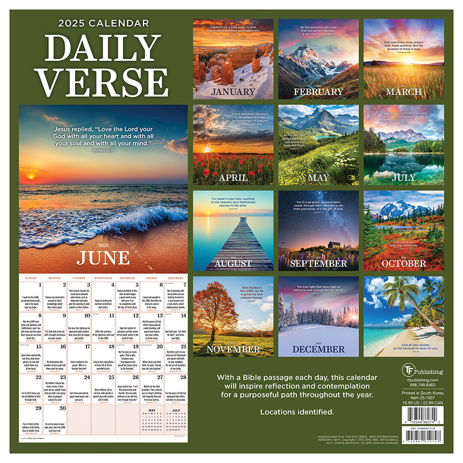 2025 Daily Verse Wall Calendar