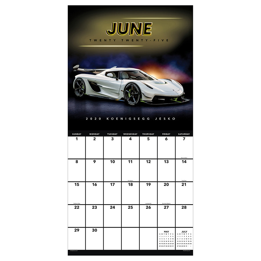 2025 Dream Cars Wall Calendar